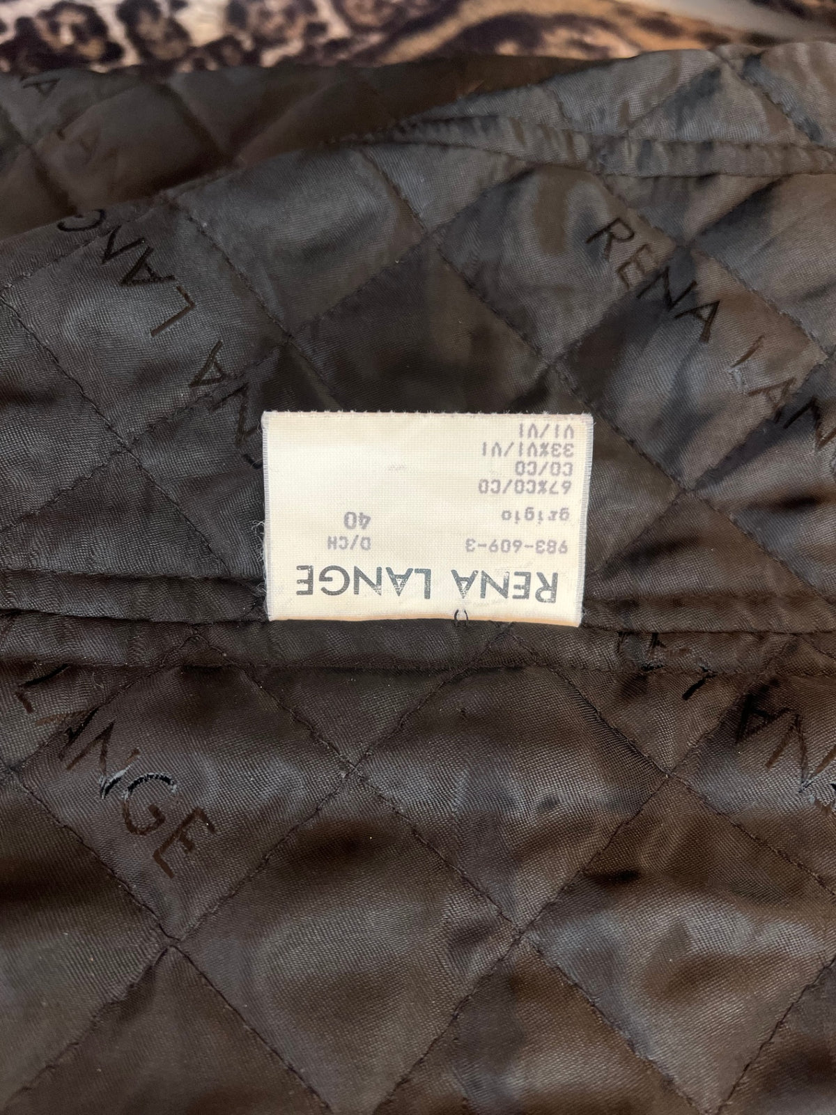 Pre-Loved Rena Lange Mantel mit Leooptik, schwarz/grau