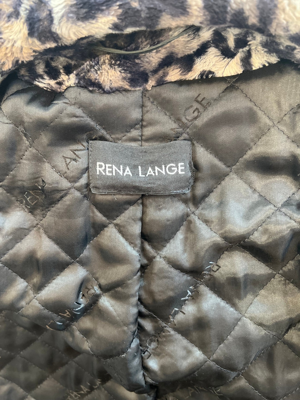 Pre-Loved Rena Lange Mantel mit Leooptik, schwarz/grau
