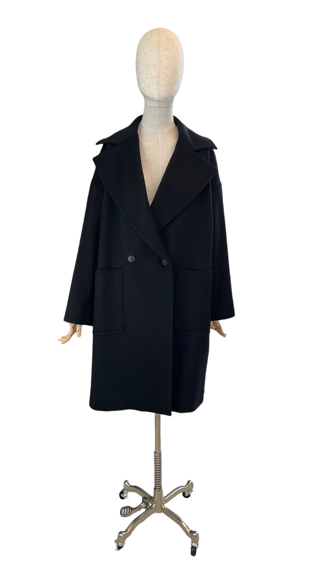 Pre-Loved Max Mara Mantel SAMANTHA aus Kaschmir & Kamelhaar, schwarz