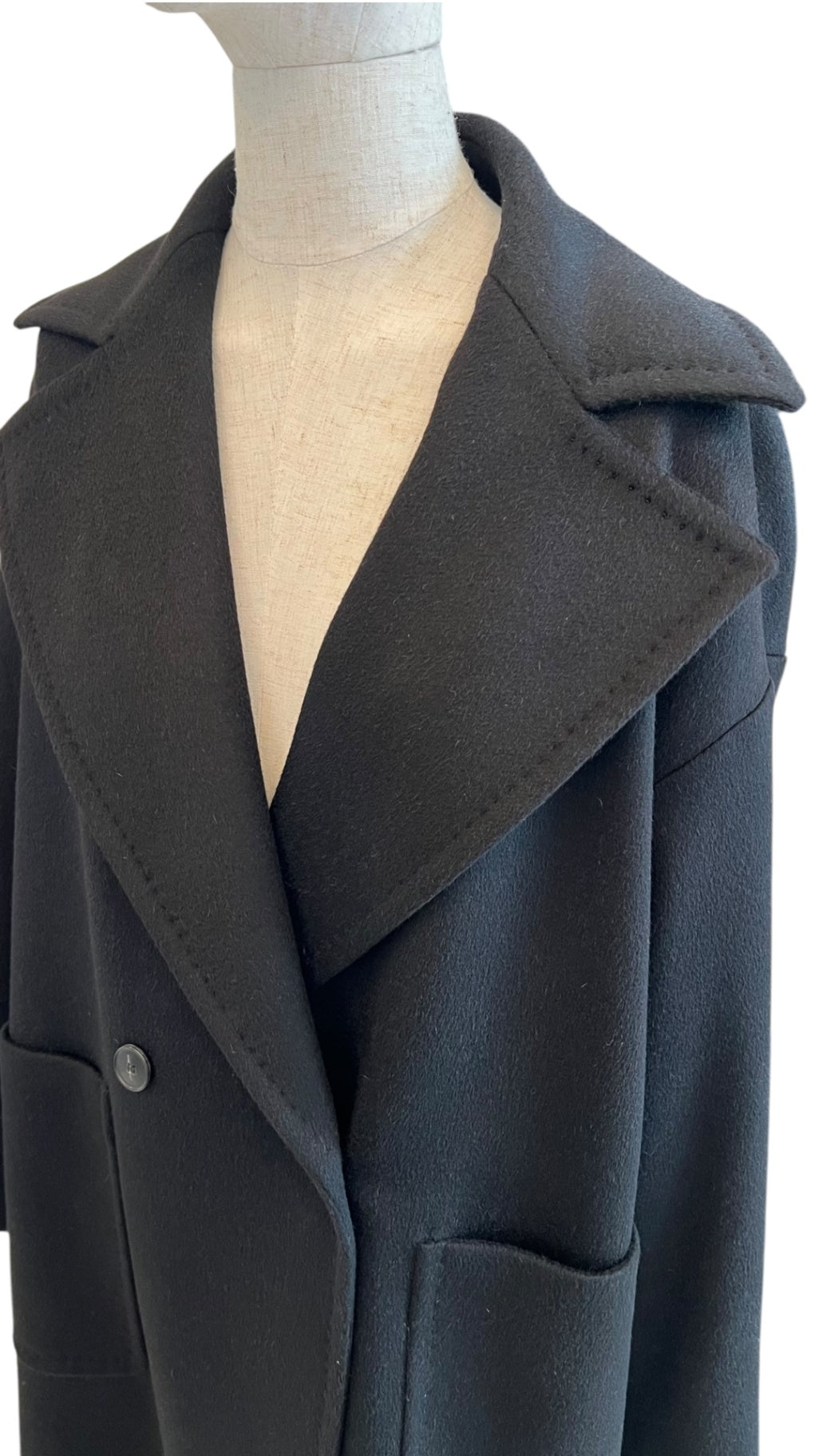 Pre-Loved Max Mara Mantel SAMANTHA aus Kaschmir & Kamelhaar, schwarz