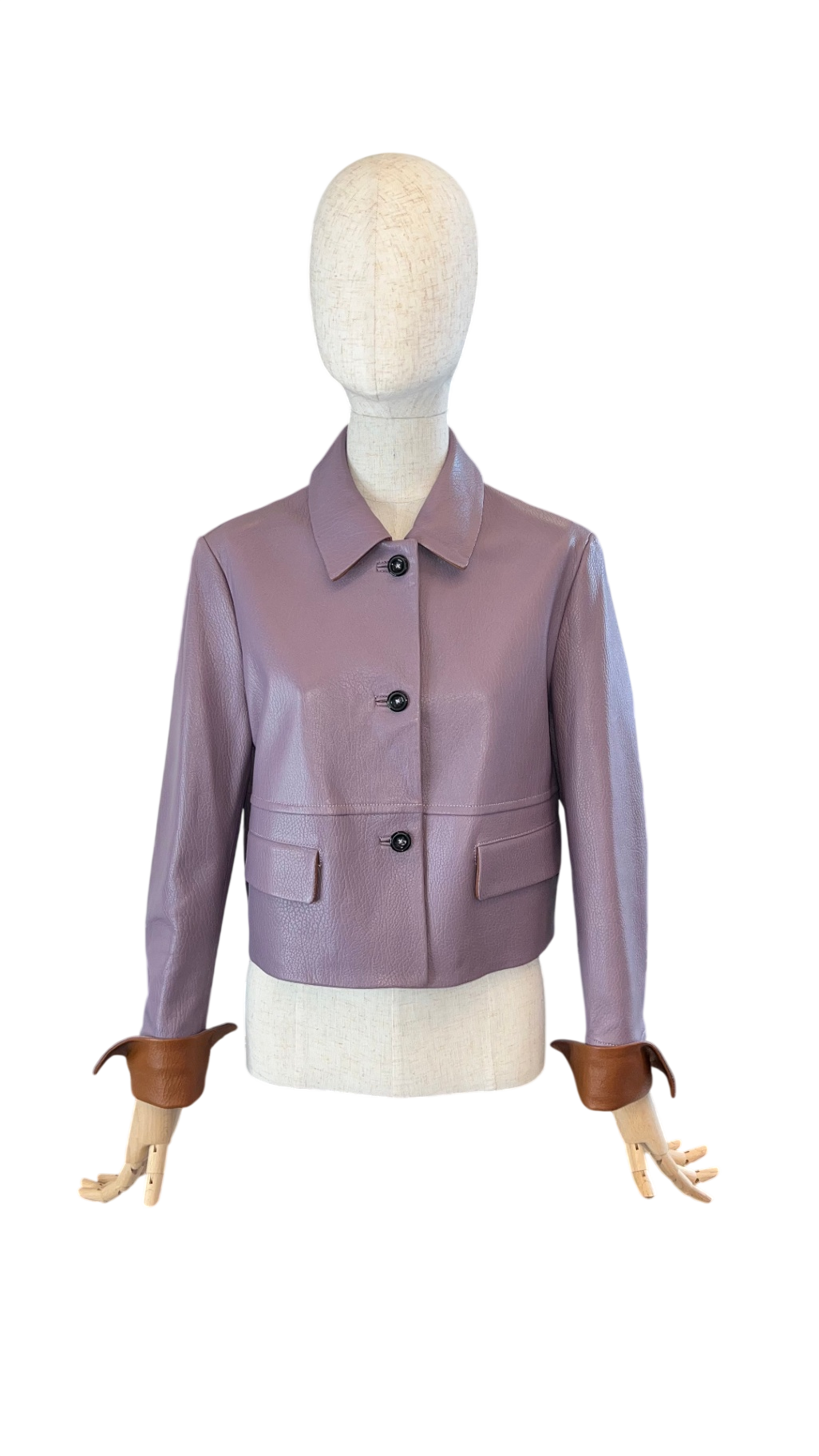 Pre-Loved ODEEH Lederjacke, violett