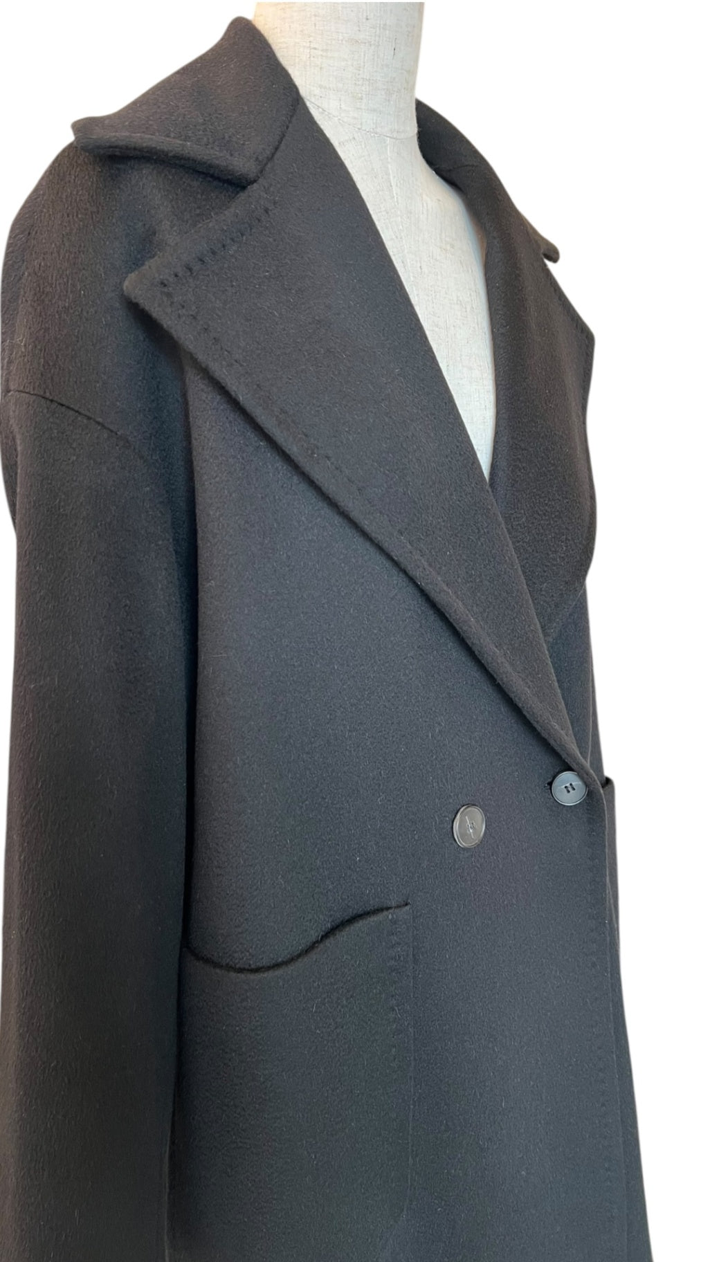Pre-Loved Max Mara Mantel SAMANTHA aus Kaschmir & Kamelhaar, schwarz