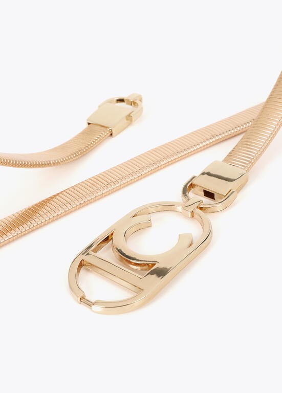 Lola Casademunt Elastischer Metallgürtel mit ovalem Logo