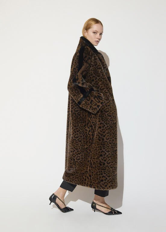 Lola Casademunt Kunstfellmantel mit Leopardenprint
