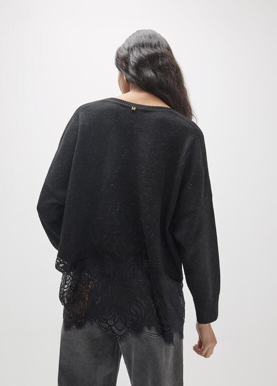 Lola Casademunt Oversize-Pullover mit Spitze