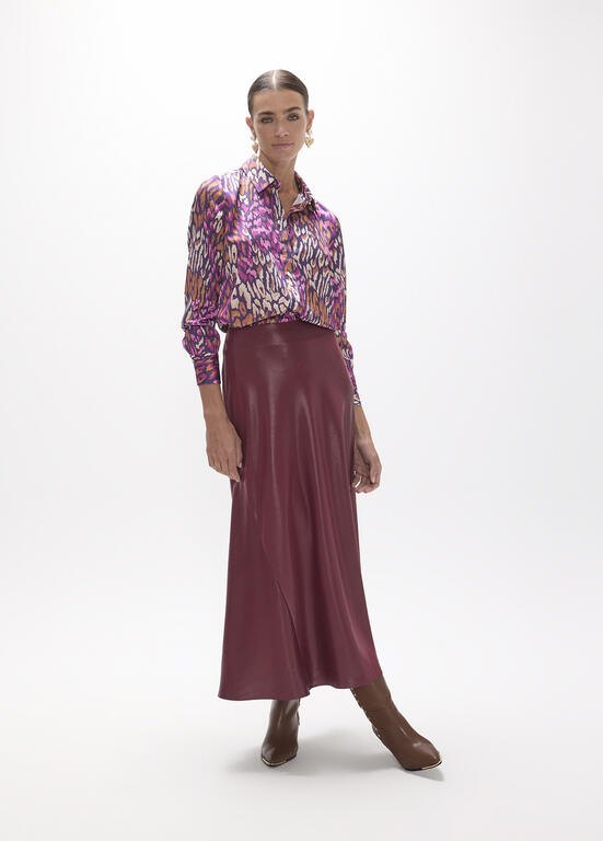 Lola Casademunt Satin-Midirock, Bordeaux