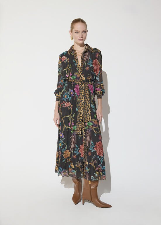 Lola Casademunt Plissiertes Kleid mit Blumenprint