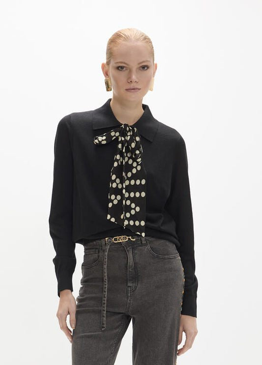 Lola Casademunt Pullover mit getupfter Schluppe