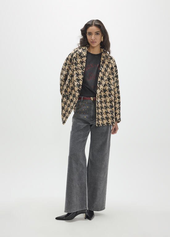 Lola Casademunt Jacke mit grossem Hahnentrittmuster