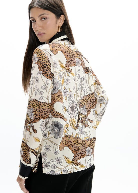 Lola Casademunt Bluse mit Leoparden- & Kettenprint