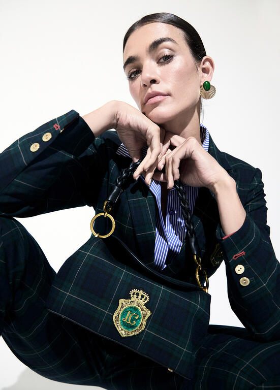 Lola Casademunt Flap Bag Kariert, grün