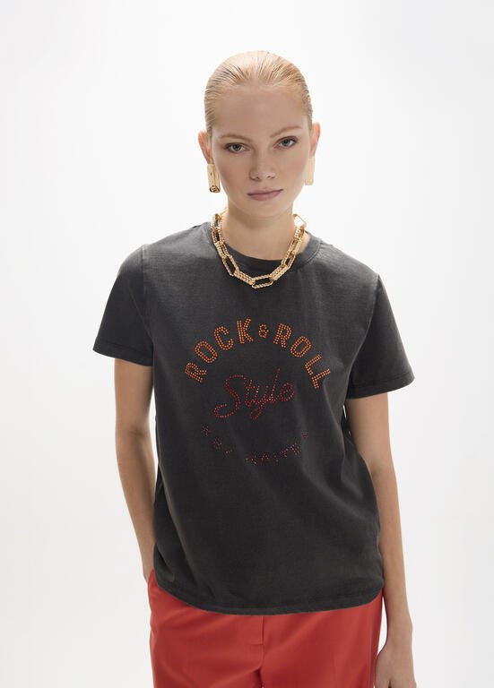 Lola Casademunt T-Shirt mit Rundhalsausschnitt Rock & Roll