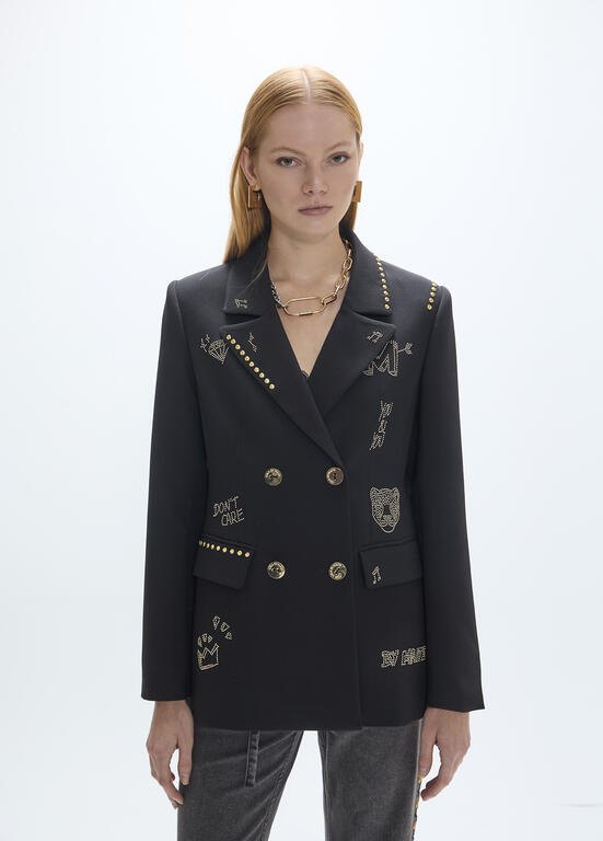 Lola Casademunt Blazer mit Nieten & Paillettenmotiven