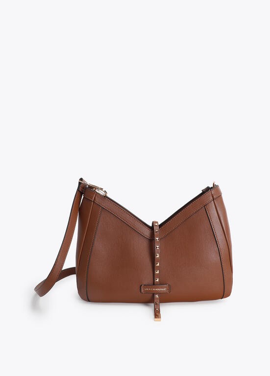 Lola Casademunt Crossbody Bag mit Nietenriemen, Camel