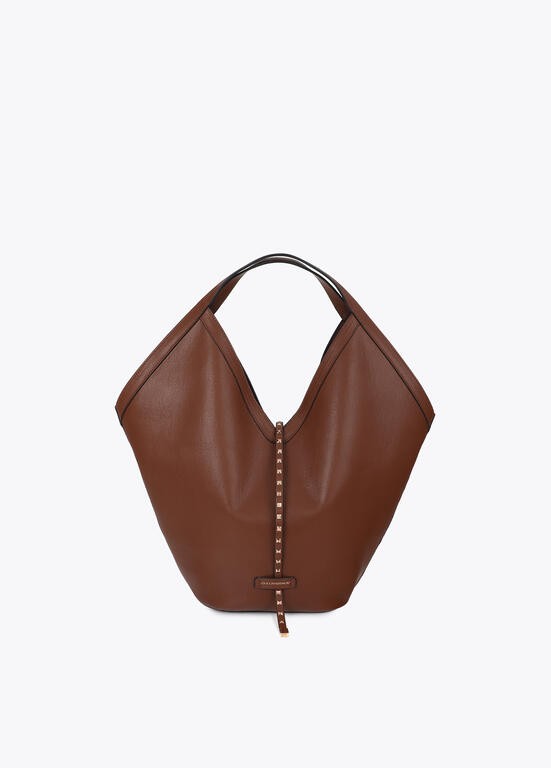 Lola Casademunt Hobo Bag mit Nietenriemen, Camel