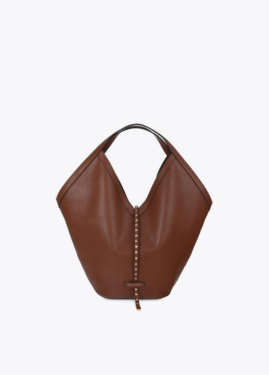 Lola Casademunt Hobo Bag mit Nietenriemen, Camel