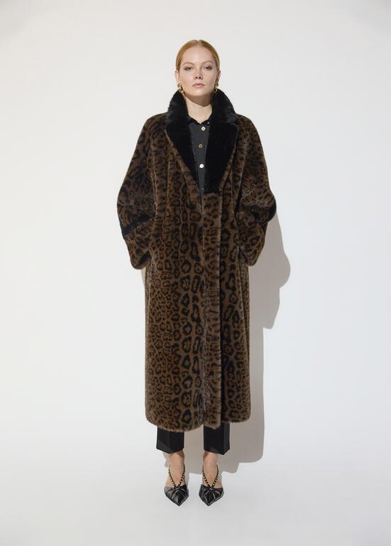 Lola Casademunt Kunstfellmantel mit Leopardenprint