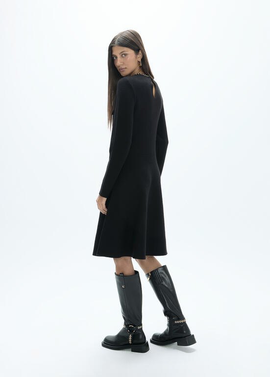 Lola Casademunt Strickkleid mit Nieten, Schwarz