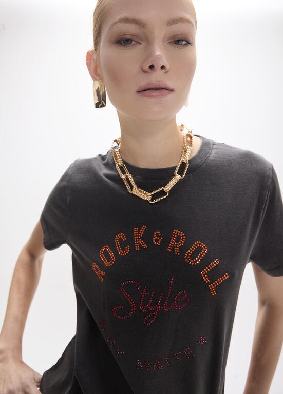 Lola Casademunt T-Shirt mit Rundhalsausschnitt Rock & Roll