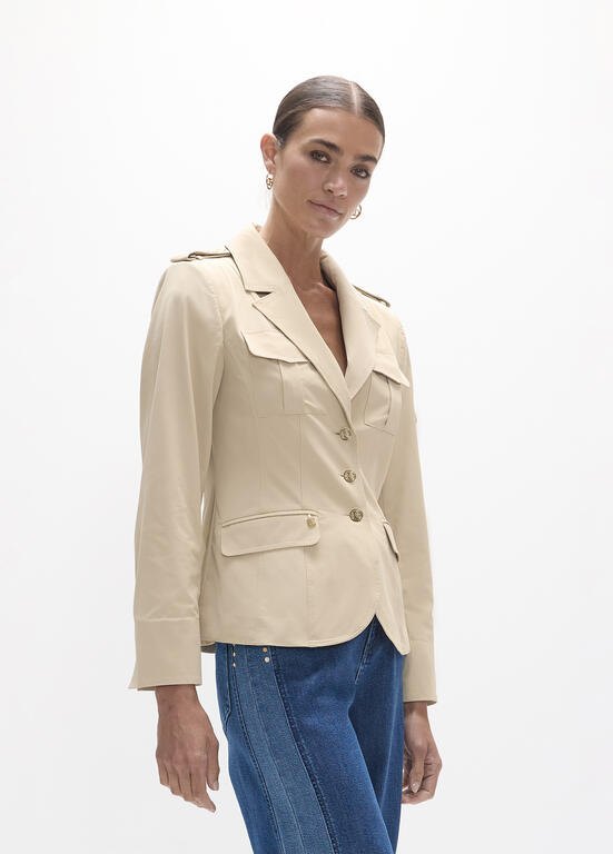 Lola Casademunt Blazer mit Goldnieten, Beige