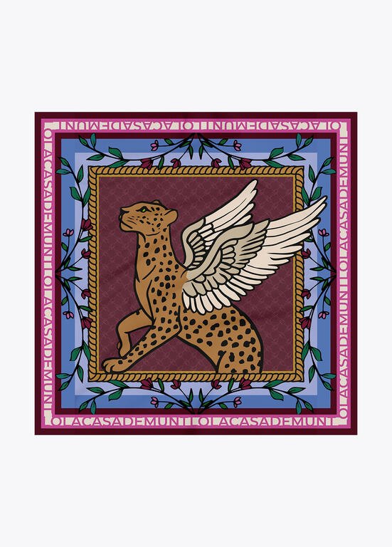 Lola Casademunt Tuch mit geflügeltem Leopard 90 x 90 cm