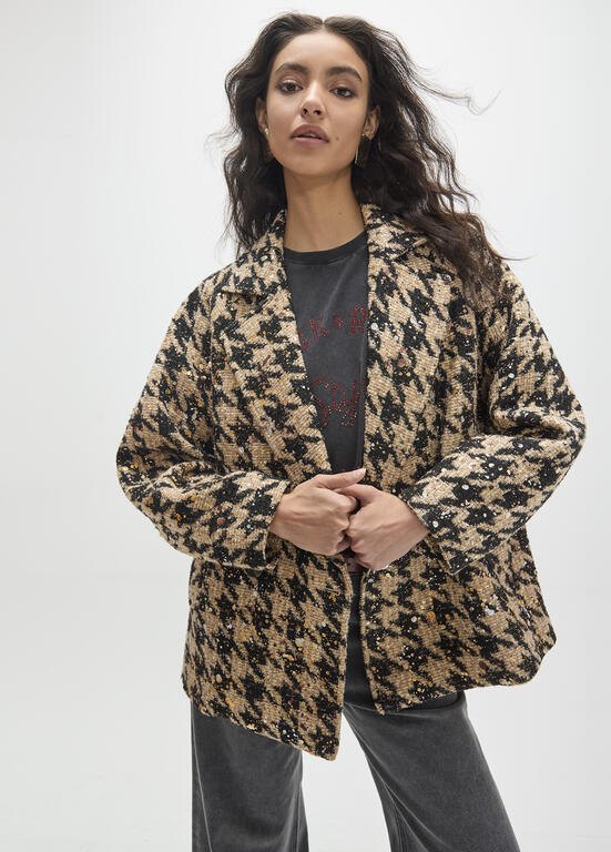 Lola Casademunt Jacke mit grossem Hahnentrittmuster