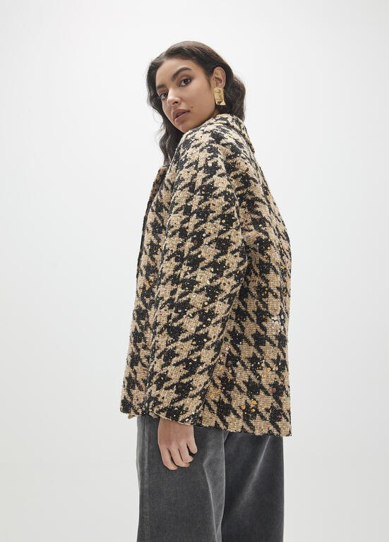 Lola Casademunt Jacke mit grossem Hahnentrittmuster