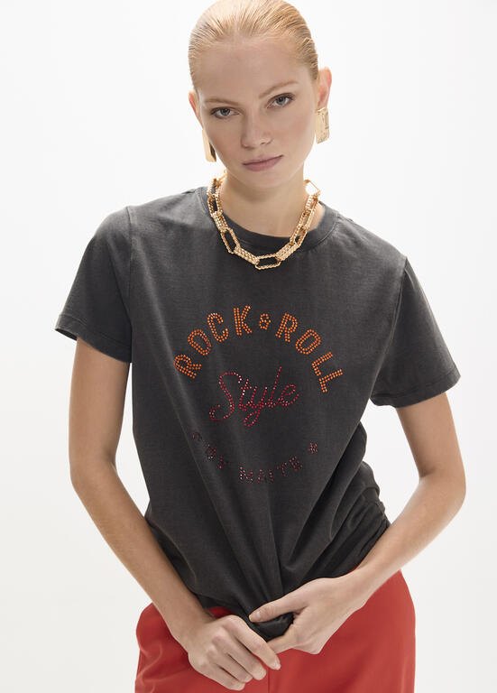 Lola Casademunt T-Shirt mit Rundhalsausschnitt Rock & Roll