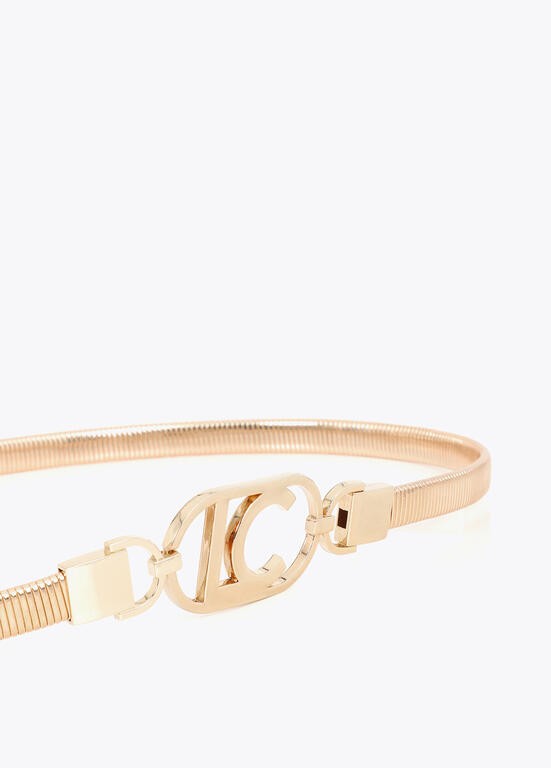 Lola Casademunt Elastischer Metallgürtel mit ovalem Logo
