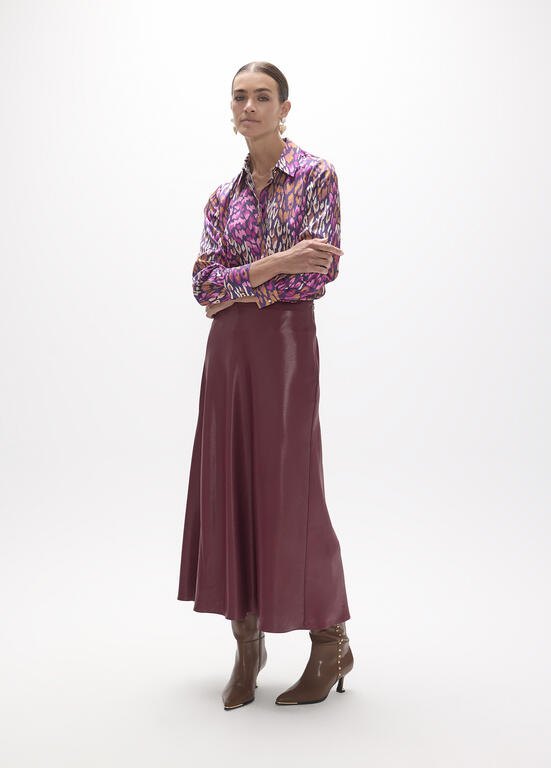 Lola Casademunt Satin-Midirock, Bordeaux