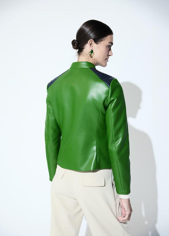 Lola Casademunt Dreifarbige Bikerjacke aus Kunstleder