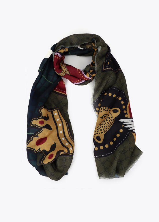 Lola Casademunt Schal mit Batches, karo, 100 x 200 cm