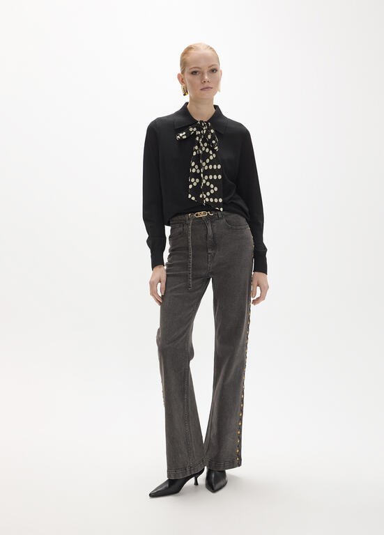 Lola Casademunt Pullover mit getupfter Schluppe