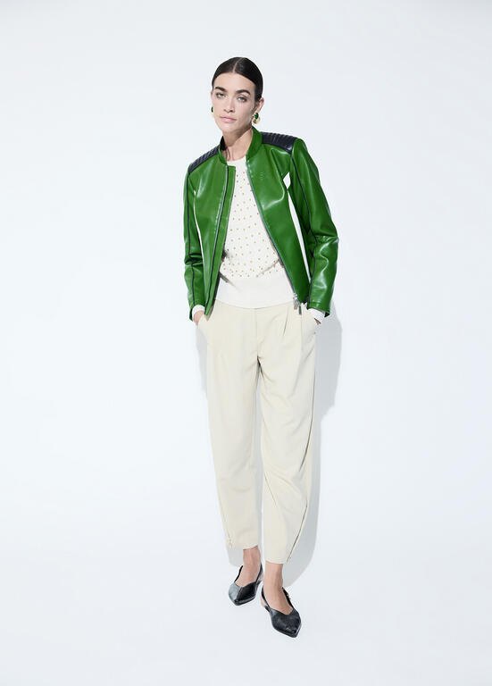 Lola Casademunt Dreifarbige Bikerjacke aus Kunstleder
