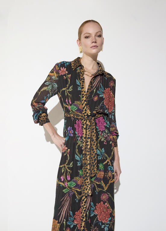 Lola Casademunt Plissiertes Kleid mit Blumenprint