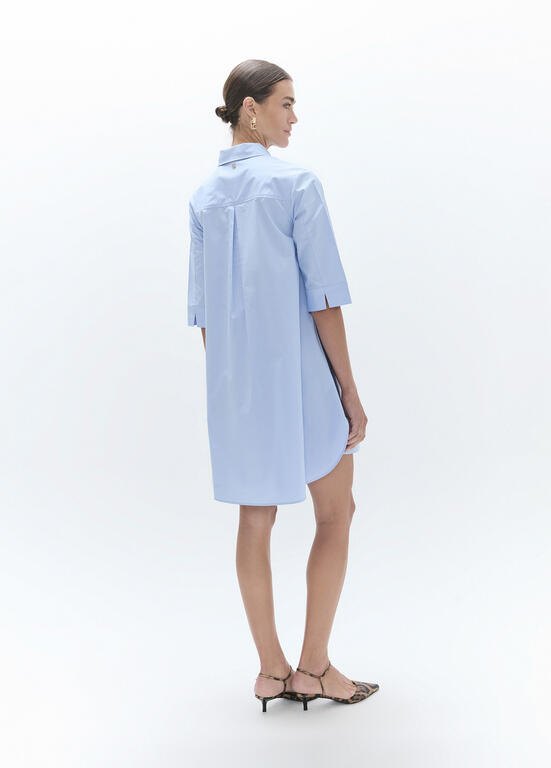 Lola Casademunt Hemdblusenkleid mit Amorstickerei, hellblau