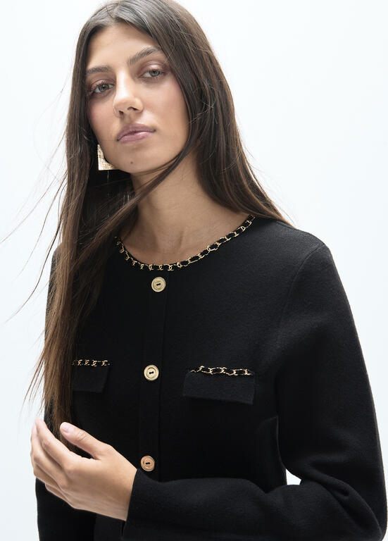 Lola Casademunt Strickkleid mit Nieten, Schwarz