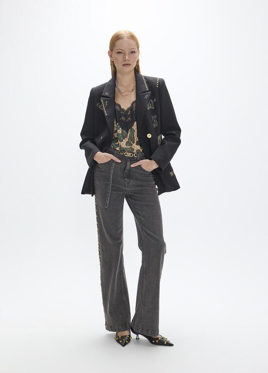 Lola Casademunt Blazer mit Nieten & Paillettenmotiven