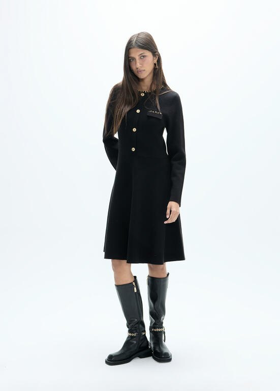 Lola Casademunt Strickkleid mit Nieten, Schwarz