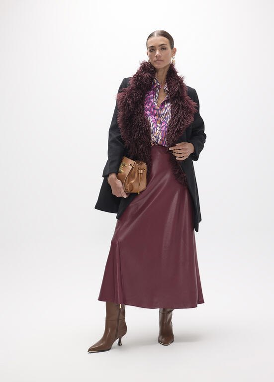 Lola Casademunt Satin-Midirock, Bordeaux