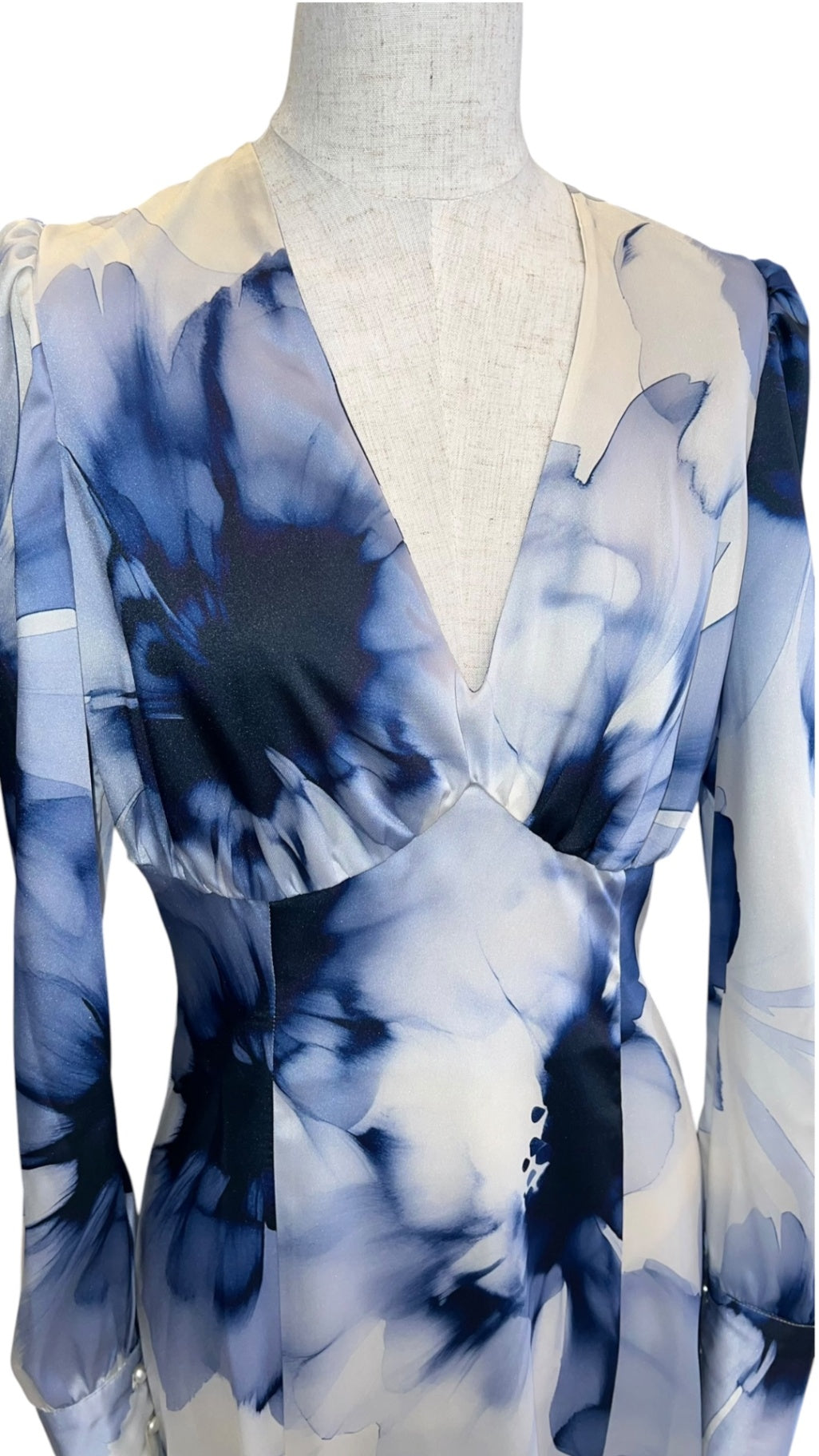 Giovanna Nicolai Mididress mit V-Neck Blau N120