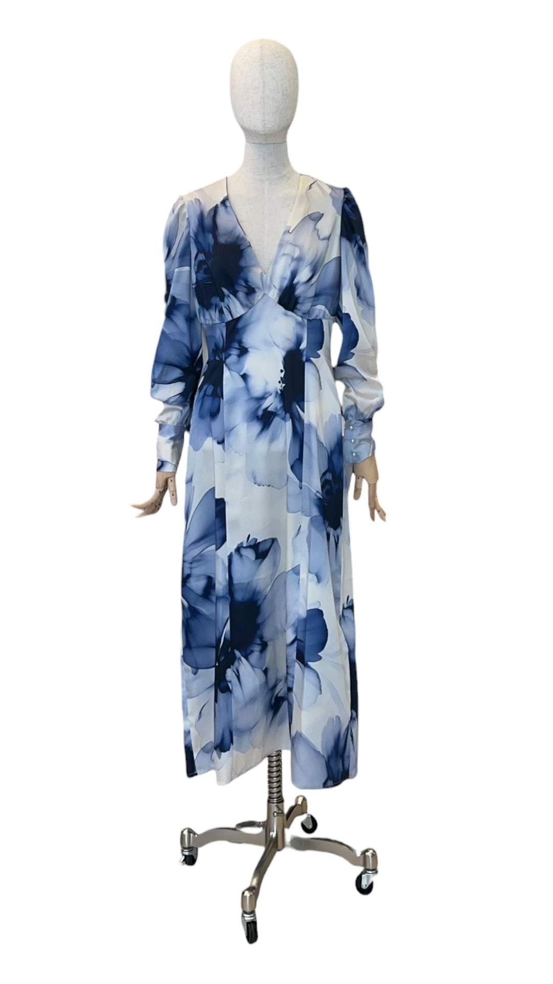 Giovanna Nicolai Mididress mit V-Neck Blau N120