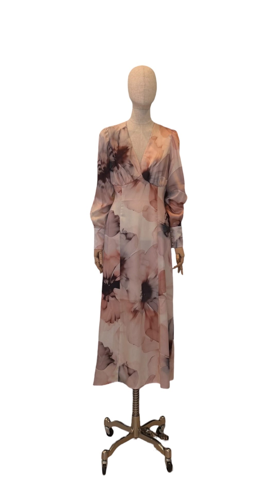 Giovanna Nicolai Mididress mit V-Neck Beige N120