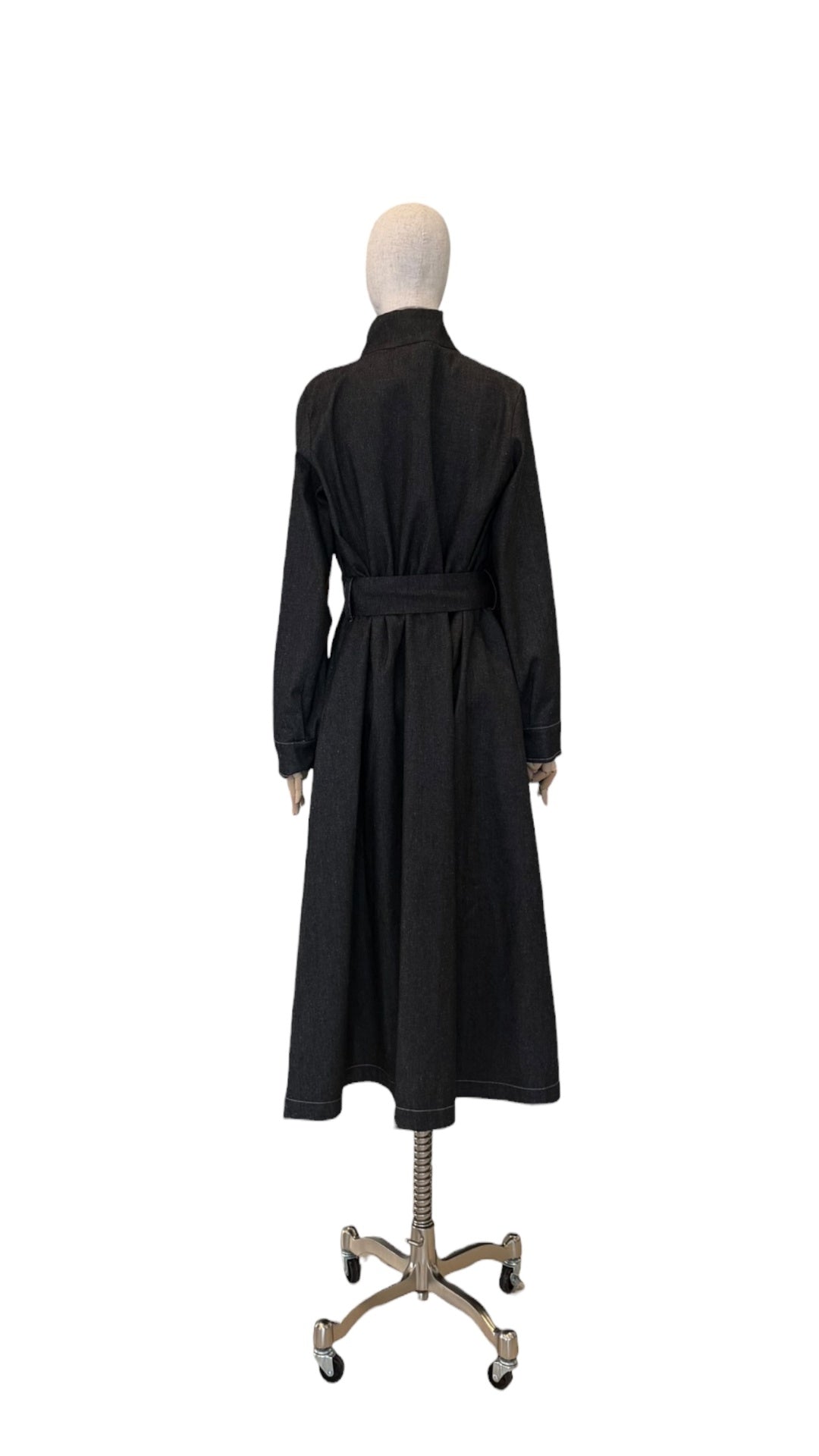 Giovanna Nicolai Jeanskleid mit Ledertaschen Schwarz N109