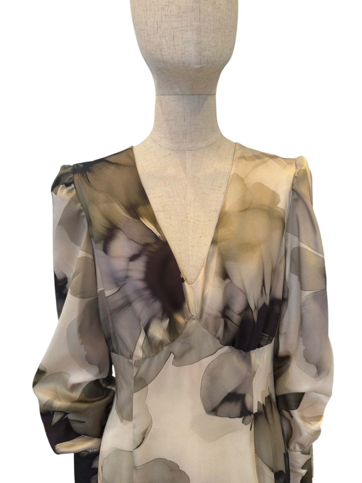 Giovanna Nicolai Mididress mit V-Neck Grün N120