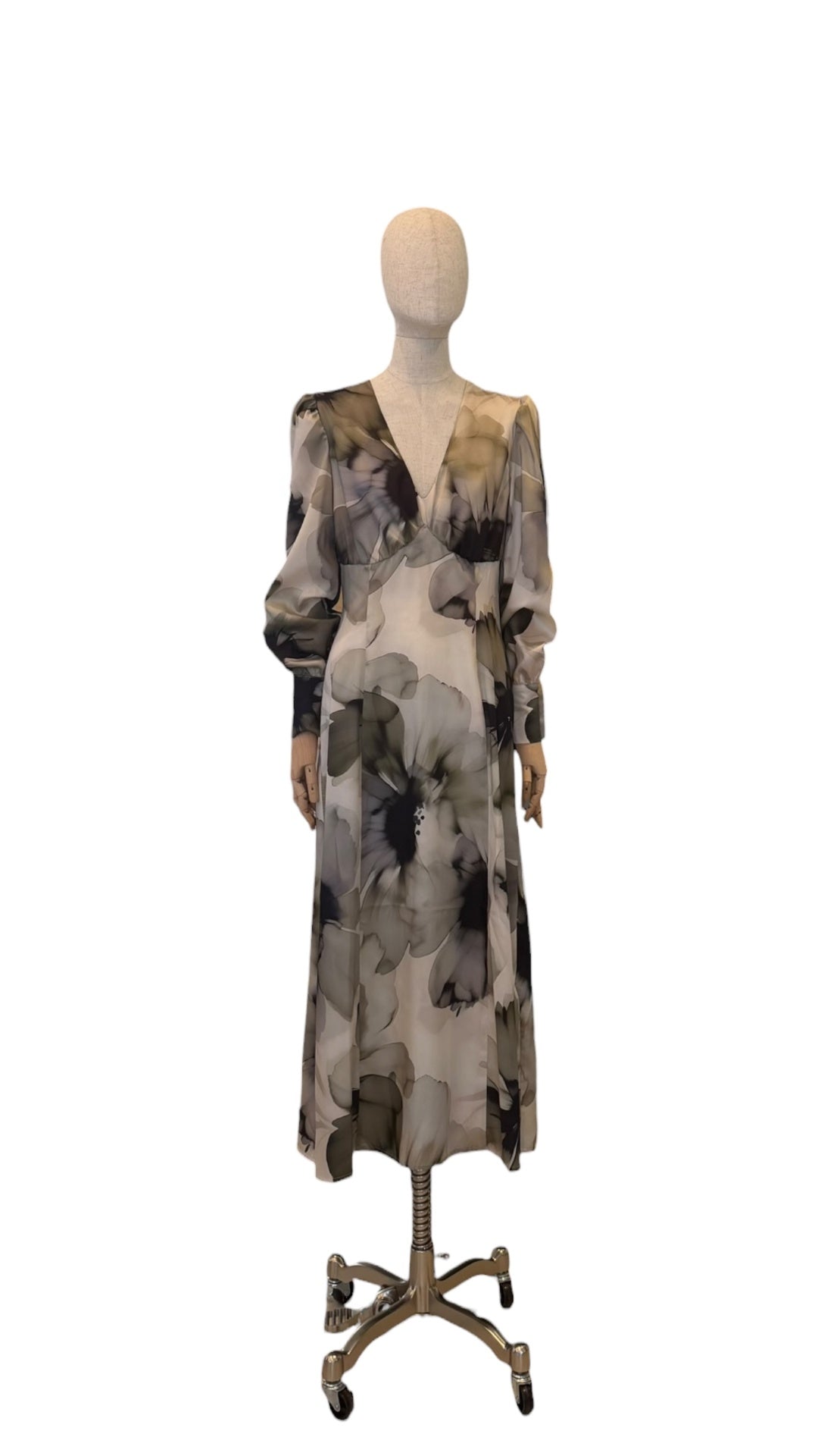 Giovanna Nicolai Mididress mit V-Neck Grün N120