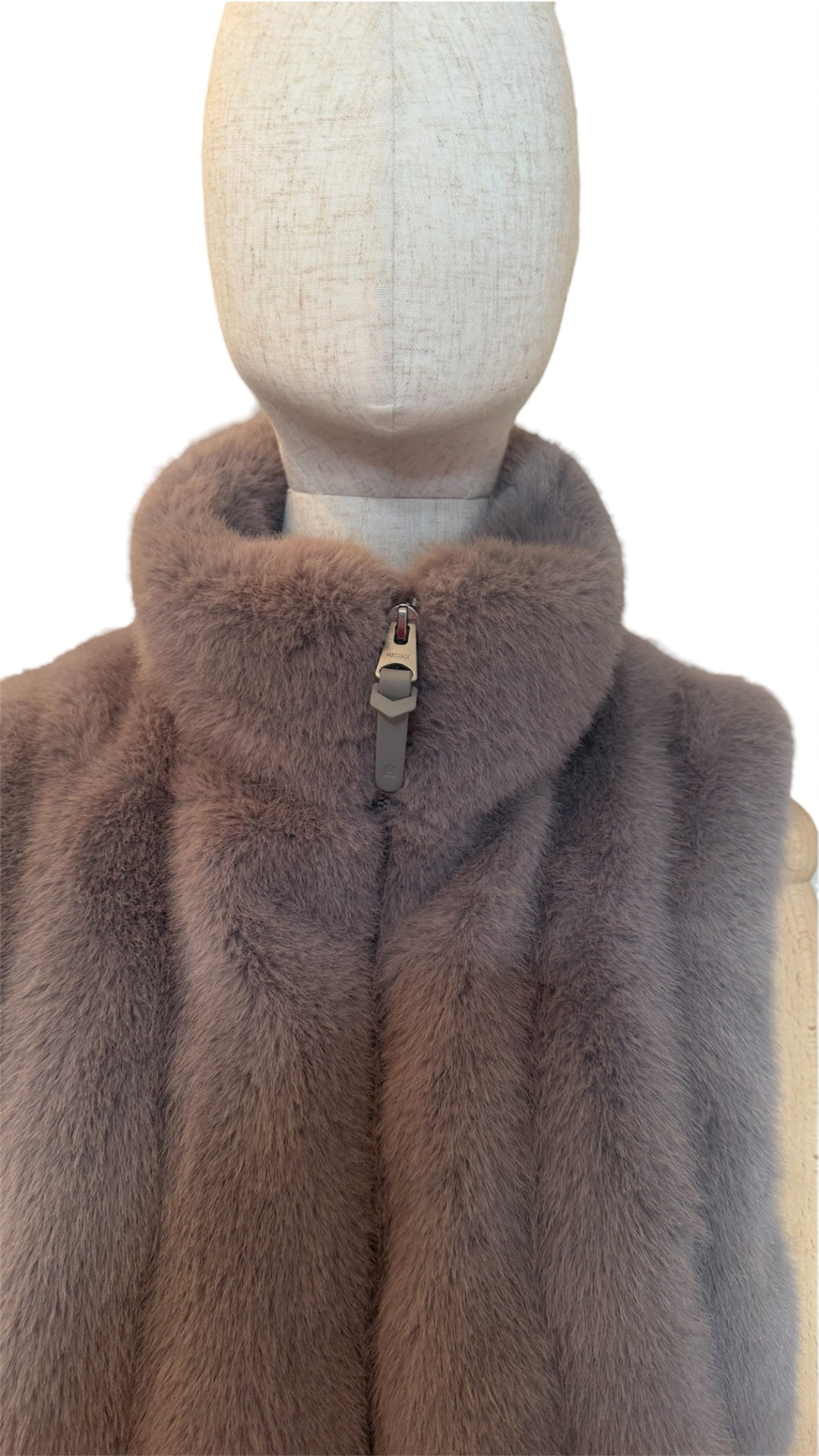 Pre-Loved Mackage Gilet GINNY Faux Fur Taupe