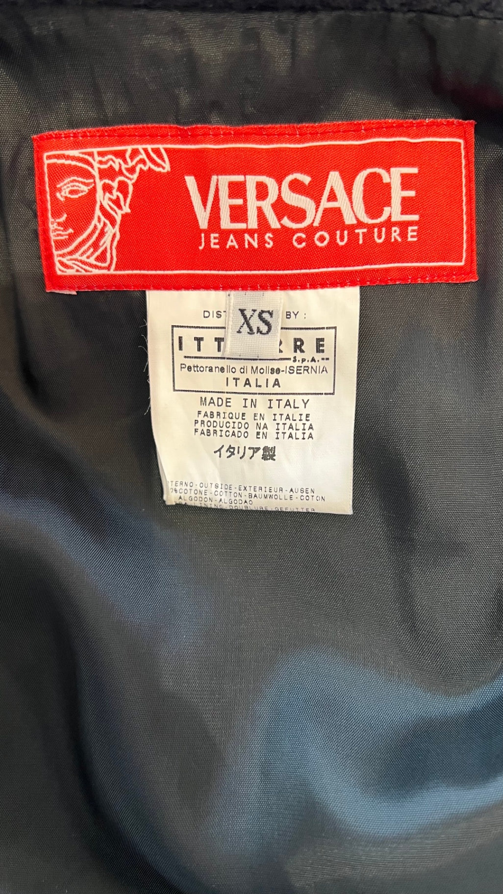 Pre-Loved Versace Jeans Couture Mantel Schwarz