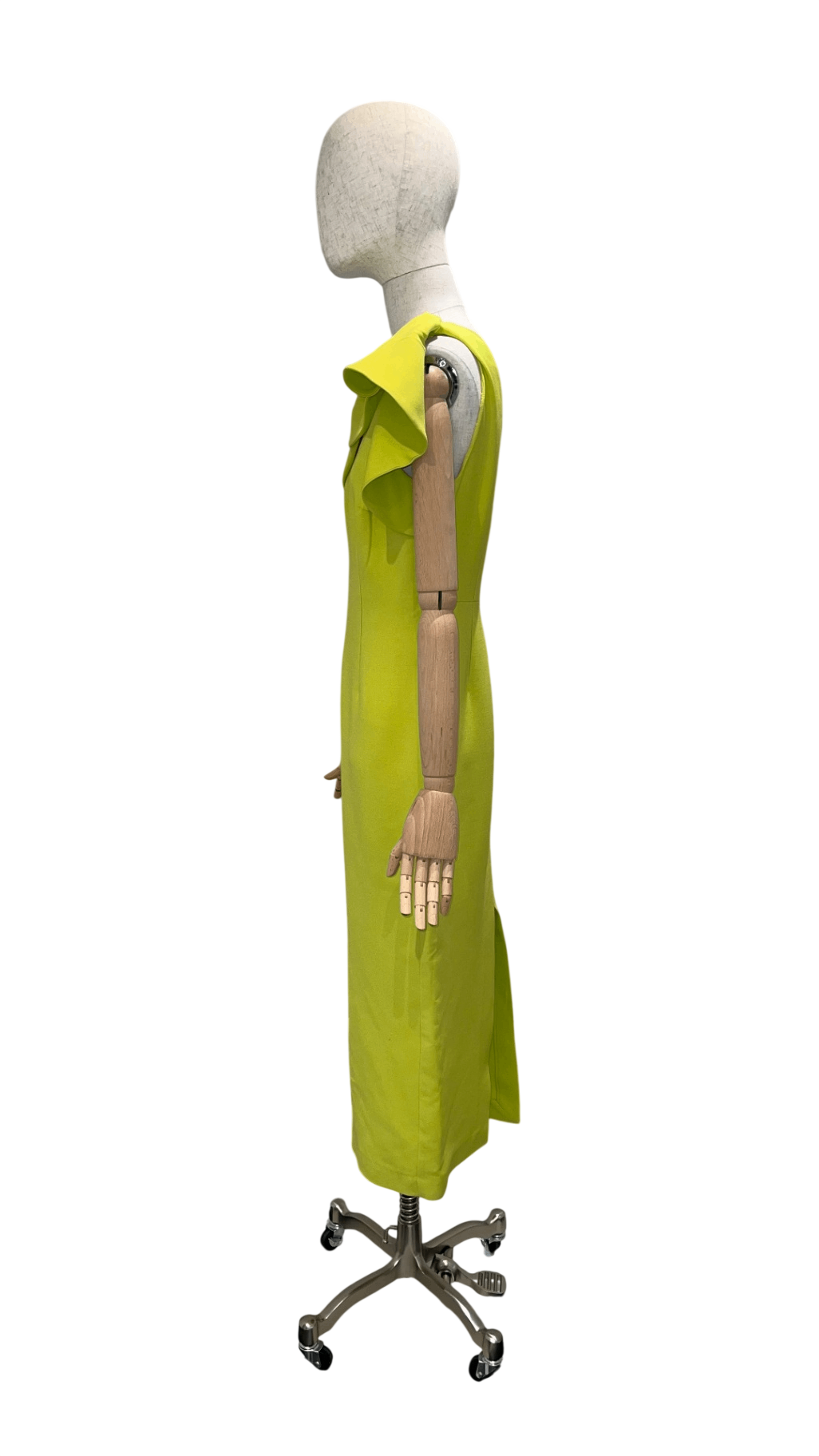 Pre-Loved Roland Mouret One-Shoulder Kleid, Lime Yellow