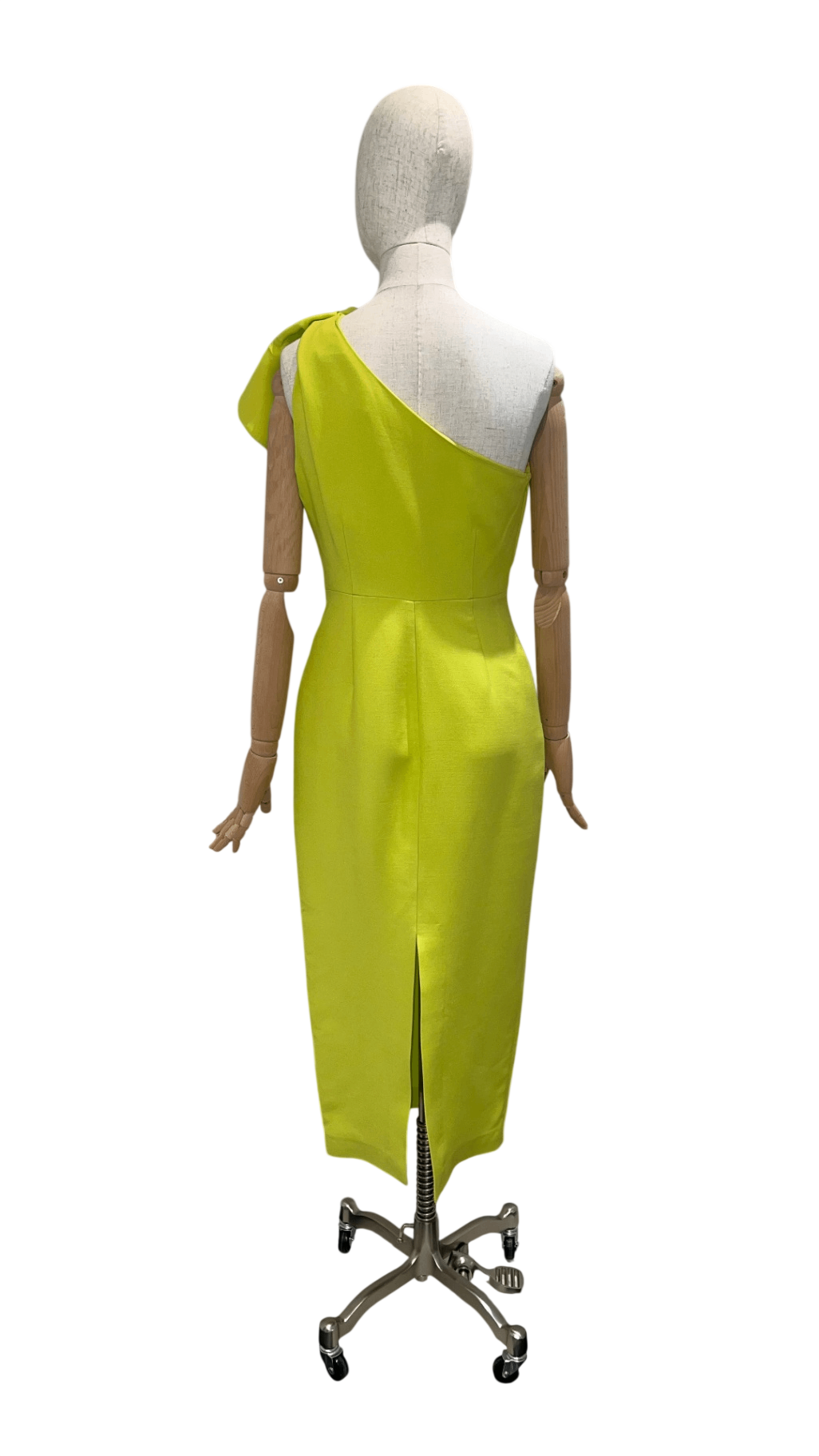 Pre-Loved Roland Mouret One-Shoulder Kleid, Lime Yellow